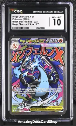 2025 Pokemon Mega Charizard X ex Black Star Promos 023 CGC GEM MINT 10 - Image 1