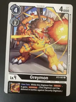 Greymon Digimon Card Game Release Special Booster 1.0 BT2-057 C NM - Image 1