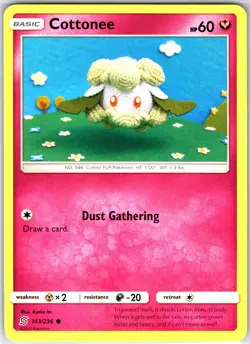 Cottonee 143/236 Common Regular Card SM - Unified Minds Pokemon TCG LP - Image 1