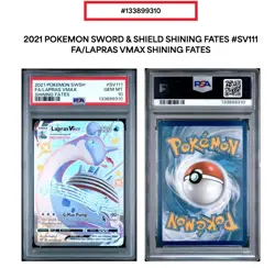 Lapras 2021 Pokemon Shining Fates Full Art VMAX Card - SV111/SV122 - PSA 10 - Image 3