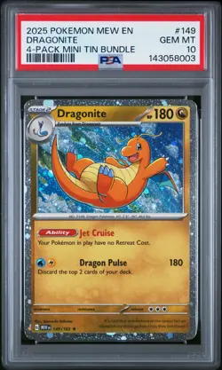 Dragonite Pokemon 151 Cosmos Holo Sam's Club Exclusive 149/165 PSA 10 GEM POP 18 - Image 1