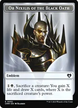 X 1 Ob Nixilis of the Black Oath Emblem NM-M CMM 052 MTG Magic The Gathering - Image 1