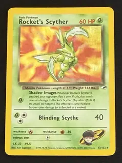 Rocket's Scyther Gym Heroes 013/132 Holo Rare Unlimited English Pokemon TCG MP - Image 1