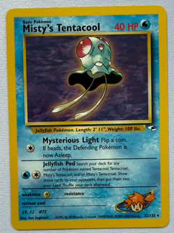 Misty's Tentacool 032/132 Gym Heroes Regular Vintage Rare Pokemon Card - Image 2