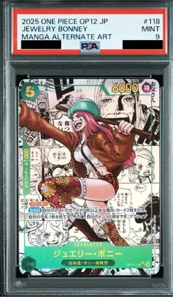 PSA 9 Bonney OP12-118 Manga Alt Art Comic Parallel ONE PIECE Card Japanese - Image 1
