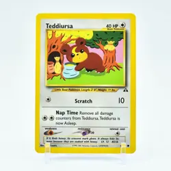 Teddiursa - 65/75 Neo Discovery Unlimited Common Pokemon - NM - Image 1