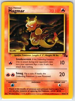 Magmar 39/62 Uncommon Fossil Pokemon Unlimited Near Mint - Image 1