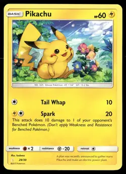 Pikachu (#29) 29/30 Common SM Trainer Kit: Lycanroc & Alolan Raichu Pokemon LP - Image 1