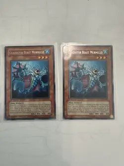 YuGiOh 2x Gladiator Beast Murmillo Rare 1st Edition LP - Image 1
