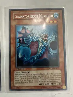 YuGiOh 2x Gladiator Beast Murmillo Rare 1st Edition LP - Image 5