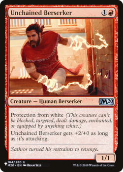 Unchained Berserker (REGULAR) x1 - MTG The List PLST #M20-164 - Image 1