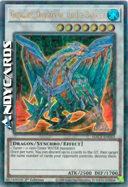 GUNGNIR, DRAGON OF THE ICE BARRIER • Ultra R DTT • HAC1 EN053 • 1Ed • YUGIOH! - Image 1