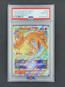 Pokemon Charizard VSTAR 019/159 Crown Zenith Holo Ultra Rare 2023 PSA 10 - Image 1