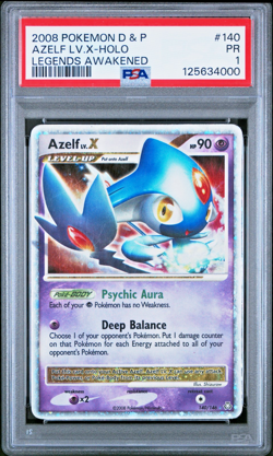 PSA 1 2008 Pokemon Diamond Pearl Legends Awakened Azelf Lv.X Holo Foil 140/146 - Image 1