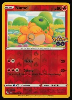 2022 SWORD & SHIELD - POKEMON GO NUMEL (PEELABLE DITTO) REVERSE HOLO #013 - Image 1