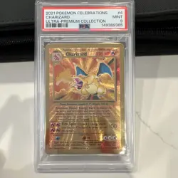 Pokemon 2021 Celebrations Charizard Metal Card 004/102 Holo Promo PSA 9 - Image 1