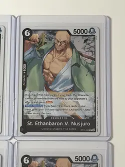 St. Ethanbaron V. Nusjuro OP13-080 Carrying On His Will 4 Foil Card Play Set - Image 3