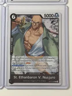 St. Ethanbaron V. Nusjuro OP13-080 Carrying On His Will 4 Foil Card Play Set - Image 5