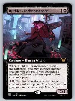 MTG Ruthless Technomancer (Extended Art) Commander: Kamigawa: Neon Dynasty 56 NM - Image 1