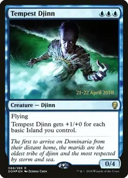 2x Tempest Djinn - Foil Prerelease Promo Dominaria LP MTG - Image 1