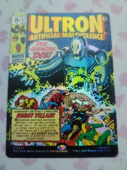 Ultron, Artificial Malevolence FOIL Borderless Marvel Super Heroes MTG IN HAND - Image 1