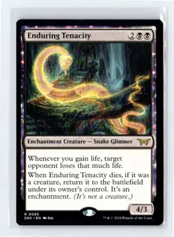 MTG - Enduring Tenacity - Duskmourn: House of Horror 0095 Rare Non Foil Base - Image 1