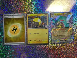 Pokemon TCG: 053/159 Iono's Bellibolt ex; Cosmos Holo 052/159 Iono's Tadbulb - Image 1