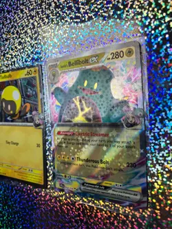 Pokemon TCG: 053/159 Iono's Bellibolt ex; Cosmos Holo 052/159 Iono's Tadbulb - Image 3