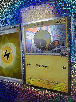 Pokemon TCG: 053/159 Iono's Bellibolt ex; Cosmos Holo 052/159 Iono's Tadbulb - Image 5