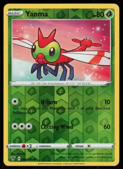 Yanma 006/185 Common Vivid Voltage Pokemon Reverse Holo Lightly Played - Image 1
