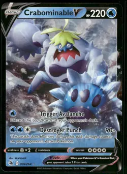 Crabominable V 076/264 Ultra Rare Holo NM Pokemon SWSH08: Fusion Strike - Image 1