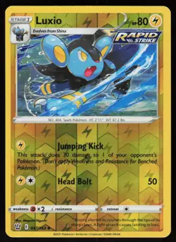 Luxio 047/163 Uncommon Battle Styles Pokemon Reverse Holo Lightly Played - Image 1