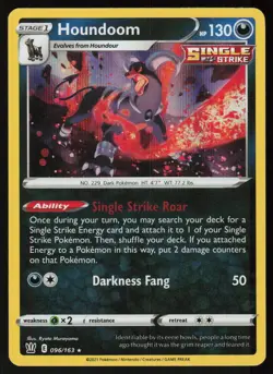 Houndoom 096/163 Holo Rare Battle Styles Pokemon Holo Lightly Played - Image 1