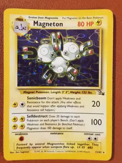 Magneton 1999 Pokemon #11/62 Fossil Unlimited WoTC Rare Holo MP - Image 1