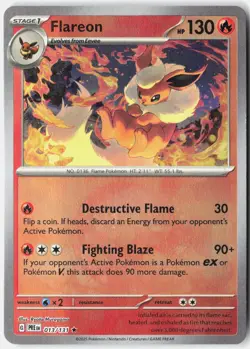 FLAREON (POKE BALL PATTERN) 013/131 HOLO RARE PRISMATIC EVOLUTIONS POKEMON NM - Image 1