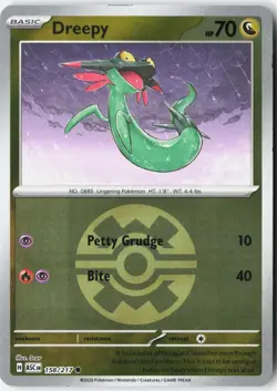 DREEPY (QUICK BALL) 158/217 HOLO COMMON ASCENDED HEROES POKEMON NM - Image 1