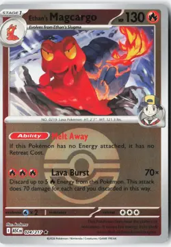 ETHAN'S MAGCARGO (POKE BALL) 024/217 HOLO RARE ASCENDED HEROES POKEMON NM - Image 1