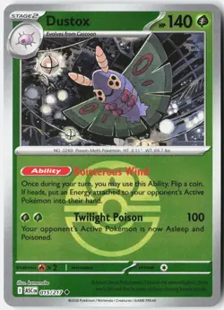 DUSTOX (LOVE BALL) 015/217 HOLO UNCOMMON ASCENDED HEROES POKEMON NM - Image 1
