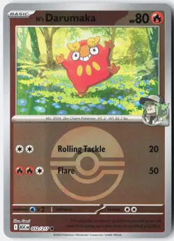 N'S DARUMAKA (POKE BALL) 032/217 COMMON ASCENDED HEROES POKEMON NM - Image 1