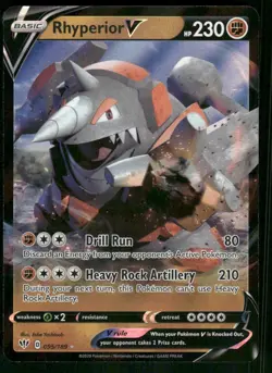 Rhyperior V 095/189 Ultra Rare Holo NM Pokemon SWSH03: Darkness Ablaze - Image 1