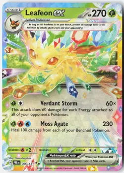 LEAFEON EX 006/131 HOLO DOUBLE RARE PRISMATIC EVOLUTIONS POKEMON HOLO NM - Image 1
