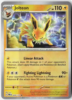 JOLTEON (POKE BALL PATTERN) 029/131 HOLO PRISMATIC EVOLUTIONS POKEMON HOLO NM - Image 1
