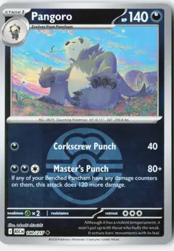 PANGORO (LOVE BALL) 140/217 UNCOMMON ASCENDED HEROES POKEMON REVERSE HOLO NM - Image 1