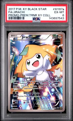 2017 POKEMON XY BLACK STAR PROMO #XY67A FULL ART/JIRACHI PSA 6 - Image 1