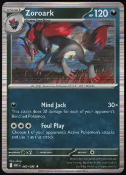 Zoroark 062/086 White Flare Rare Holo Pokemon NM - Image 1