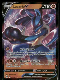 Lucario V 27/73 Ultra Rare Holo NM Pokemon Champion's Path - Image 1