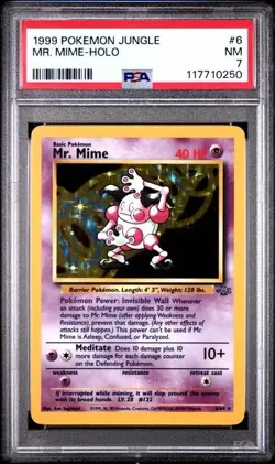 PSA 7 - 1999 Pokemon Jungle MR. MIME HOLO 6/64 (0250) - Image 1
