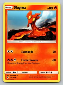 Slugma 43/214 Common Lost Thunder Pokemon Lightly Played - Image 1
