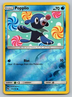 Popplio 65/214 Common Lost Thunder Pokemon Reverse Holo Moderately Played - Image 1