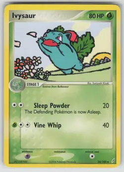 Pokemon Ivysaur Uncommon Crystal Guardians 34/100 LP - Image 1